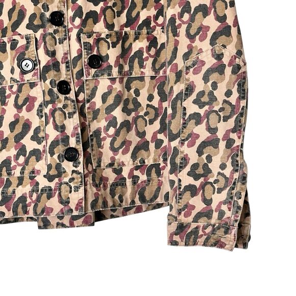 VERONICA BEARD M Mercer Leopard Print Beige Khaki Button Jacket - Picture 14 of 14